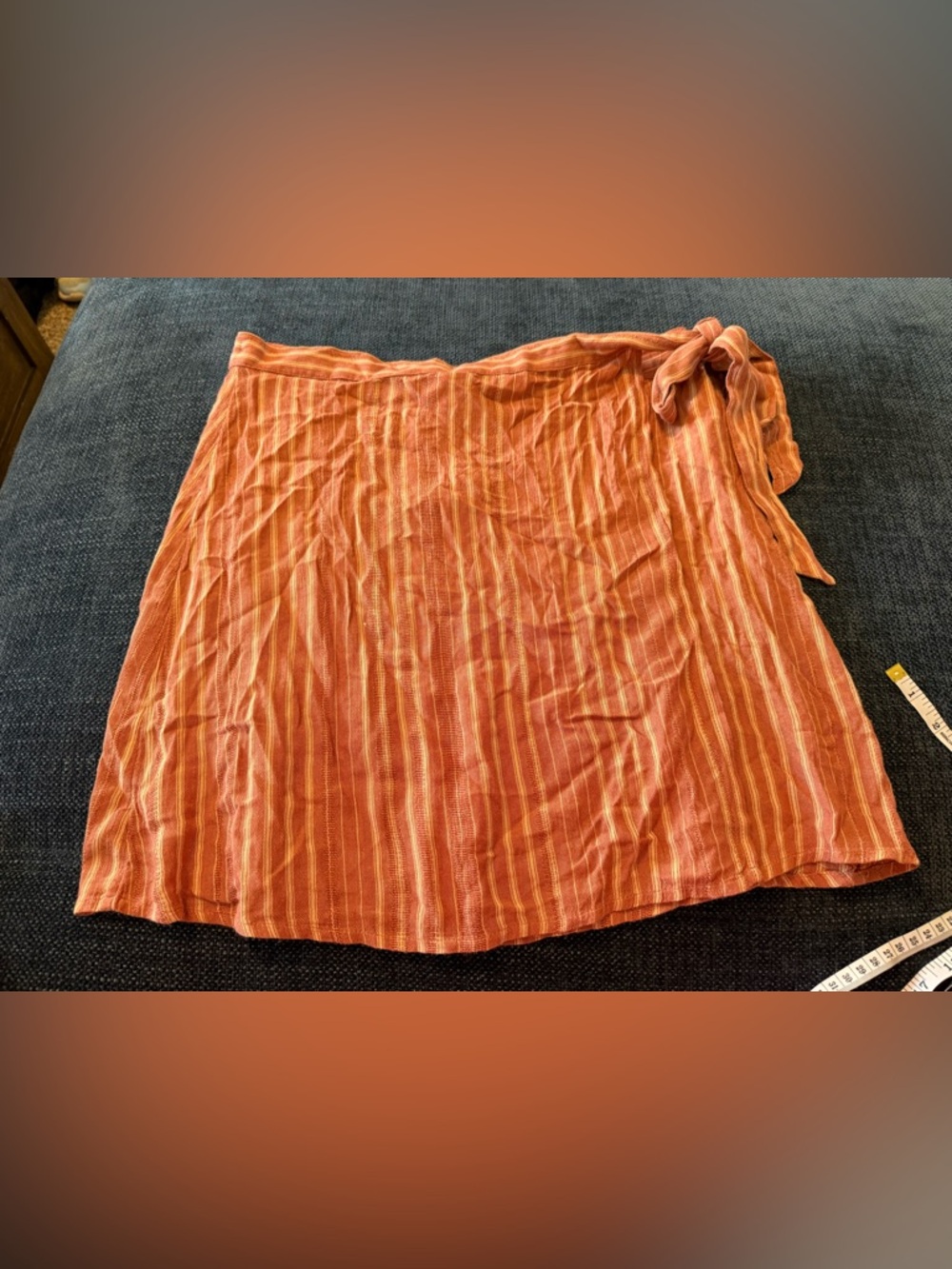 American Eagle Outfitters Pink Striped Wrap Mini Skirt